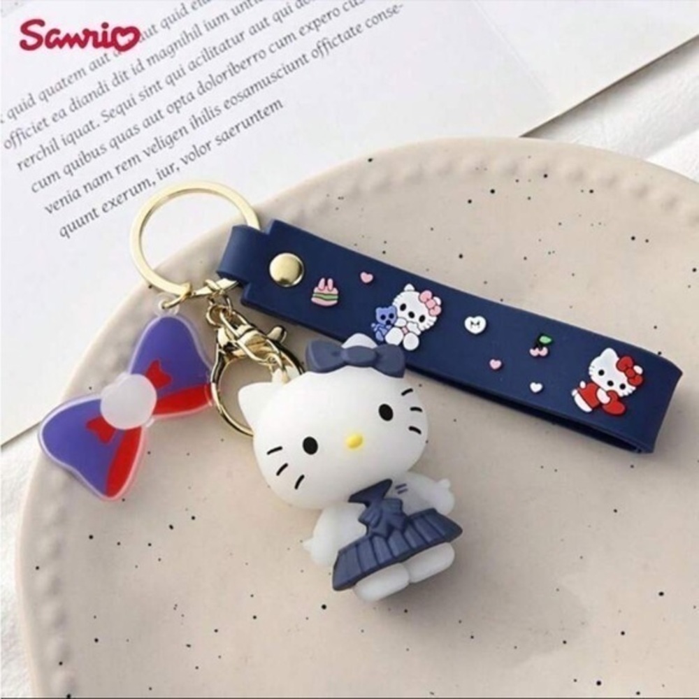 Sanrio Hello Kitty Blue Dress Keychain Bag Charm - Picture 1 of 5